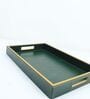 Casa Gold Green Leather Tray