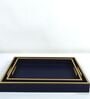 Casa Gold Ink Blue Leather Tray