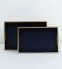 Casa Gold Ink Blue Leather Tray