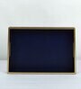 Casa Gold Ink Blue Leather Tray