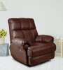 Casa Leatherette Manual 1 Seater Rocking & Revolving Recliner in Brown Colour