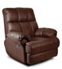 Casa Leatherette Manual 1 Seater Rocking & Revolving Recliner in Brown Colour