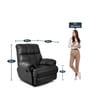 Casa Leatherette Manual 1 Seater Recliner In Black Colour