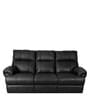 Casa Leatherette Manual 3 Seater Recliner in Black Colour