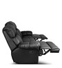 Casa Leatherette Manual 3 Seater Recliner in Black Colour