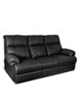 Casa Leatherette Manual 3 Seater Recliner in Black Colour