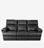 Casa Leatherette Manual 3 Seater Recliner in Black Colour