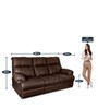 Casa Leatherette Motorized 3 Seater Recliner In Brown Colour