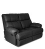 Casa Leatherette Manual 2 Seater Recliner In Black Colour