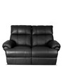 Casa Leatherette Manual 2 Seater Recliner In Black Colour