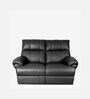 Casa Leatherette Manual 2 Seater Recliner In Black Colour