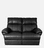 Casa Leatherette Manual 2 Seater Recliner In Black Colour