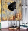 Adriana Black Study Lamp With Mango wood Base