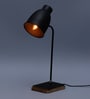 Adriana Black Study Lamp With Mango wood Base