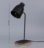 Adriana Black Study Lamp With Mango wood Base