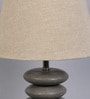 Jieun White Fabric Shade Table Lamp With White Base -
