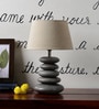 Jieun White Fabric Shade Table Lamp With White Base -