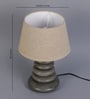 Jieun White Fabric Shade Table Lamp With White Base -