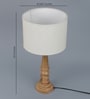La Paz Table Lamp in White with Brown Base -