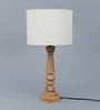 La Paz Table Lamp in White with Brown Base -