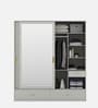 Casada 2 Door Sliding Wardrobe With Mirror & Drawer In Pumic Grey Finish