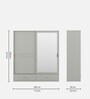 Casada 2 Door Sliding Wardrobe With Mirror & Drawer In Pumic Grey Finish