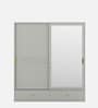 Casada 2 Door Sliding Wardrobe With Mirror & Drawer In Pumic Grey Finish