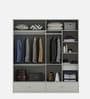 Casada 2 Door Sliding Wardrobe With Mirror & Drawer In Pumic Grey Finish