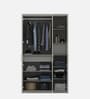 Casada 3 Door Wardrobe With Drawer & Locker In Pumic Grey Finish
