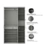 Casada 3 Door Wardrobe With Drawer & Locker In Pumic Grey Finish