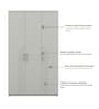 Casada 3 Door Wardrobe With Drawer & Locker In Pumic Grey Finish