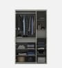 Casada 3 Door Wardrobe With Drawer & Locker In Pumic Grey Finish