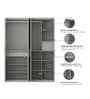 Casada 4 Door Wardrobe With Drawer & Locker In Pumic Grey Finish