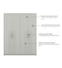 Casada 4 Door Wardrobe With Drawer & Locker In Pumic Grey Finish