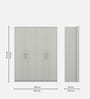 Casada 4 Door Wardrobe With Drawer & Locker In Pumic Grey Finish