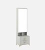 Casada Dressing Table With Hidden Mirror Storage In Pumic Grey Finish Casada Dressing Table With Hidden Mirror Storage In Pumic Grey Finish