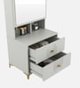 Casada Dressing Table With Hidden Mirror Storage In Pumic Grey Finish
