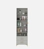 Casada Dressing Table With Hidden Mirror Storage In Pumic Grey Finish