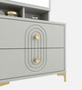 Casada Dressing Table With Hidden Mirror Storage In Pumic Grey Finish Casada Dressing Table With Hidden Mirror Storage In Pumic Grey Finish