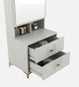 Casada Dressing Table With Hidden Mirror Storage In Pumic Grey Finish Casada Dressing Table With Hidden Mirror Storage In Pumic Grey Finish