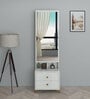 Casada Dressing Table With Hidden Mirror Storage In Pumic Grey Finish