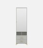 Casada Dressing Table With Hidden Mirror Storage In Pumic Grey Finish
