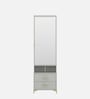 Casada Dressing Table With Hidden Mirror Storage In Pumic Grey Finish