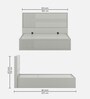 Casada Queen Size Bed With Full Hydraulic Storage In Pumic Grey Finish