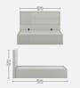Casada Queen Size Bed With Full Hydraulic Storage In Pumic Grey Finish