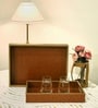CasaGold Brown Tan Leather Tray
