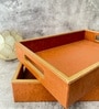 CasaGold Brown Tan Leather Tray