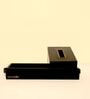 CasaGold Combo Leather Tray with Tissue Box-Black