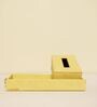 CasaGold Combo Leather Tray with Tissue Box-Cream Twill