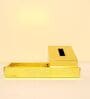 CasaGold Combo Leather Tray with Tissue Box-Gold